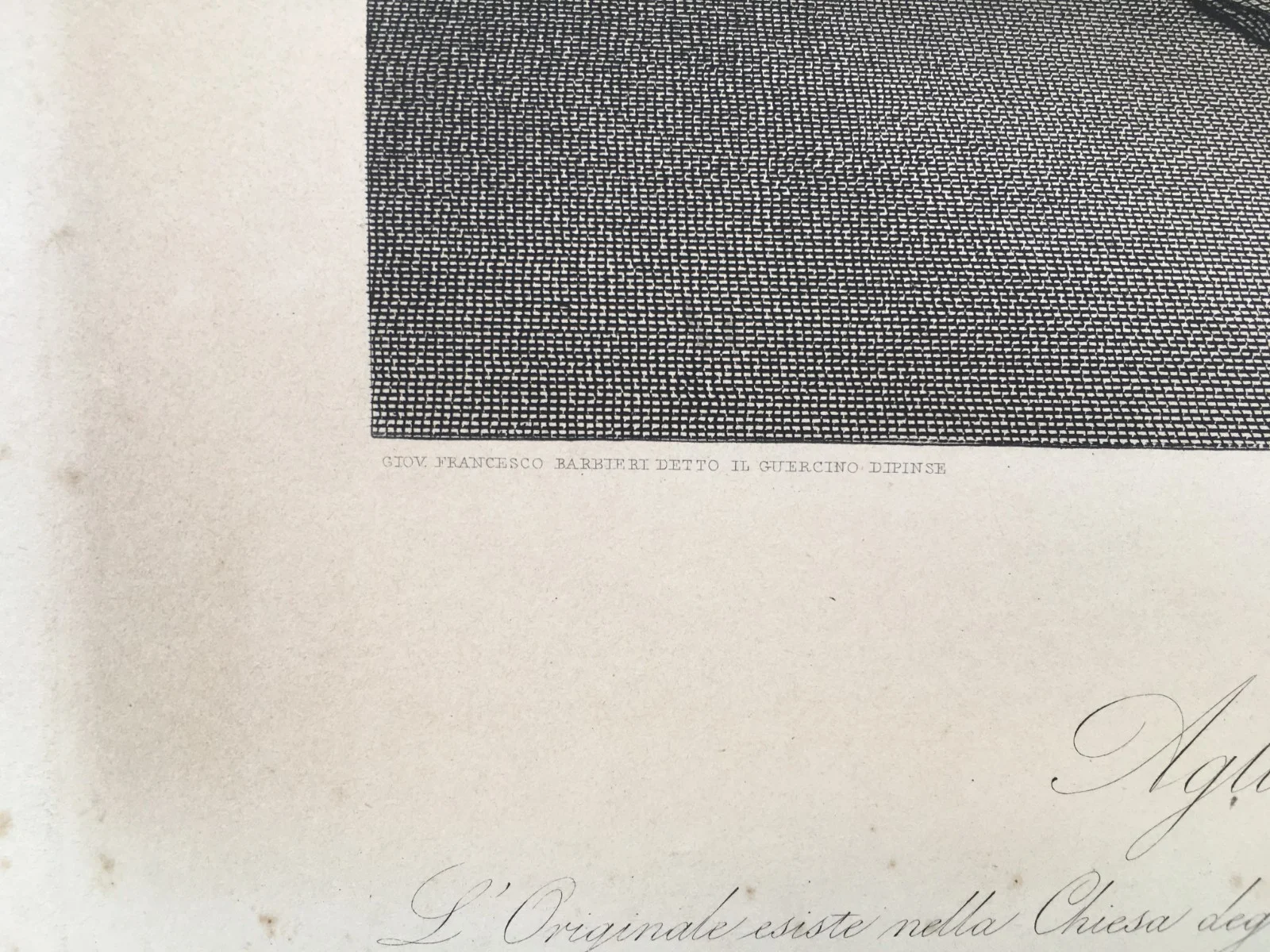L'Annunzianda, Acquaforte di Guadagnini da Guercino, 1850, foto 3 di 19