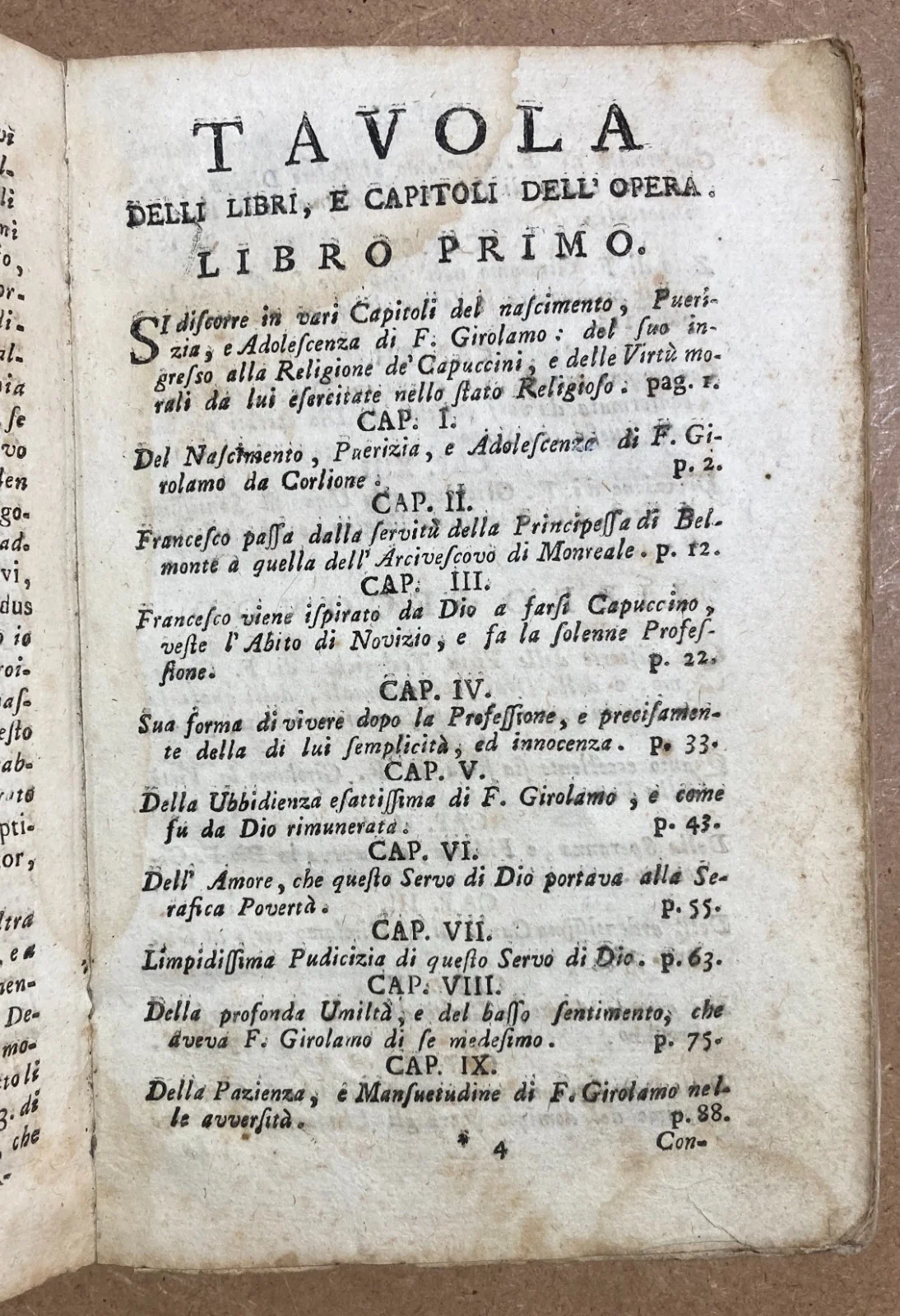 Vita di fra Girolamo da Corleone, Salzedo, Venezia 1757, foto 14 di 18