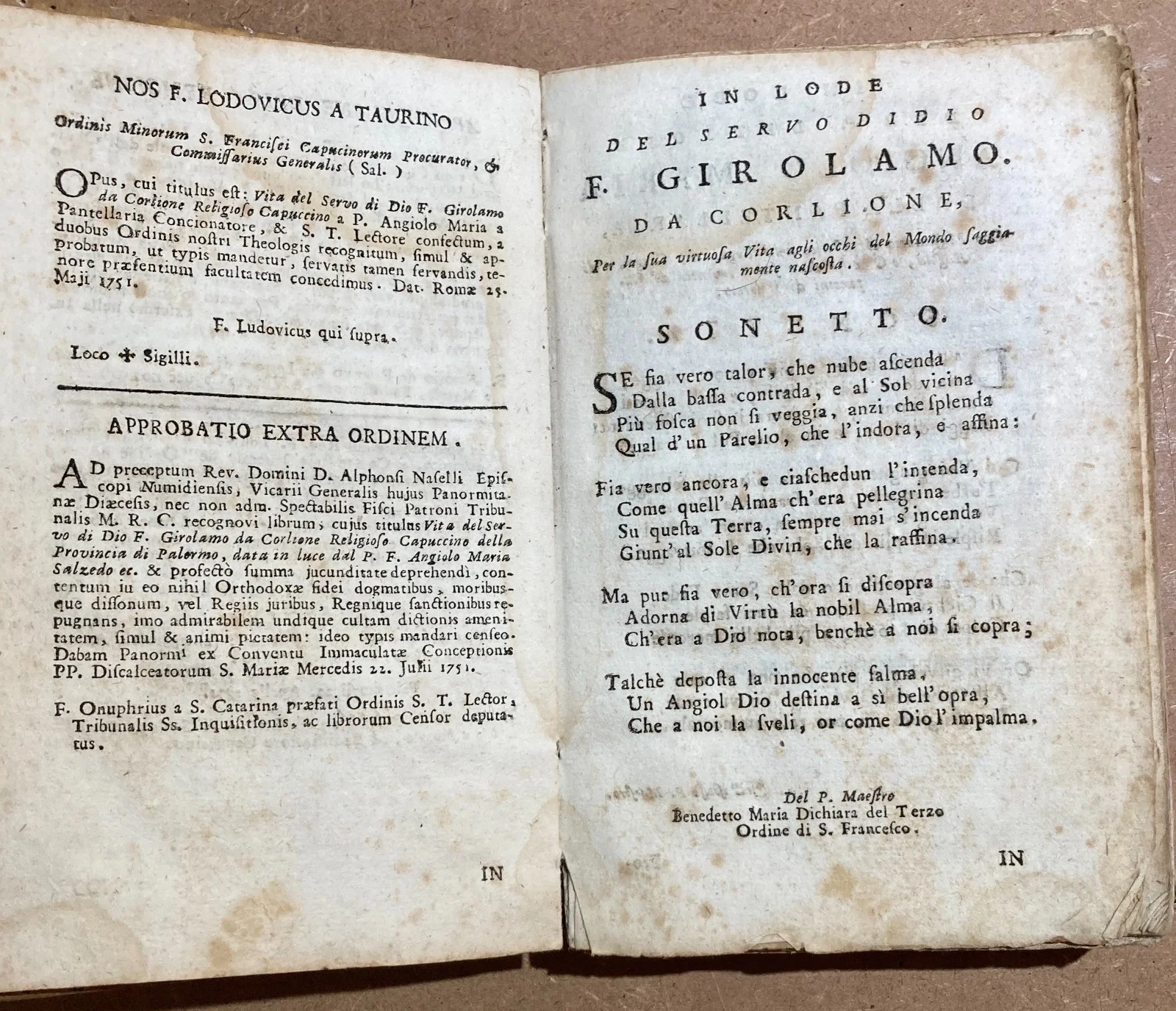 Vita di fra Girolamo da Corleone, Salzedo, Venezia 1757, foto 3 di 18