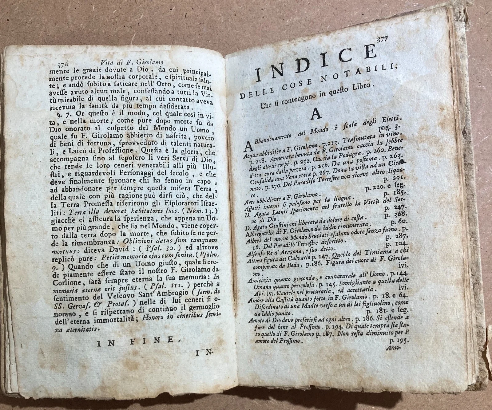 Vita di fra Girolamo da Corleone, Salzedo, Venezia 1757, foto 9 di 18