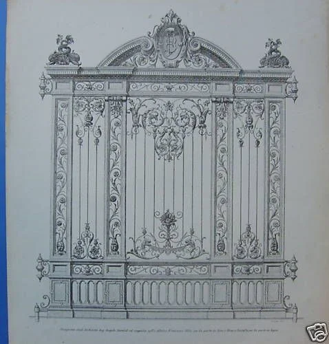 Litografia Pusterla Palazzina Bocconi Corso Venezia Milano 1800