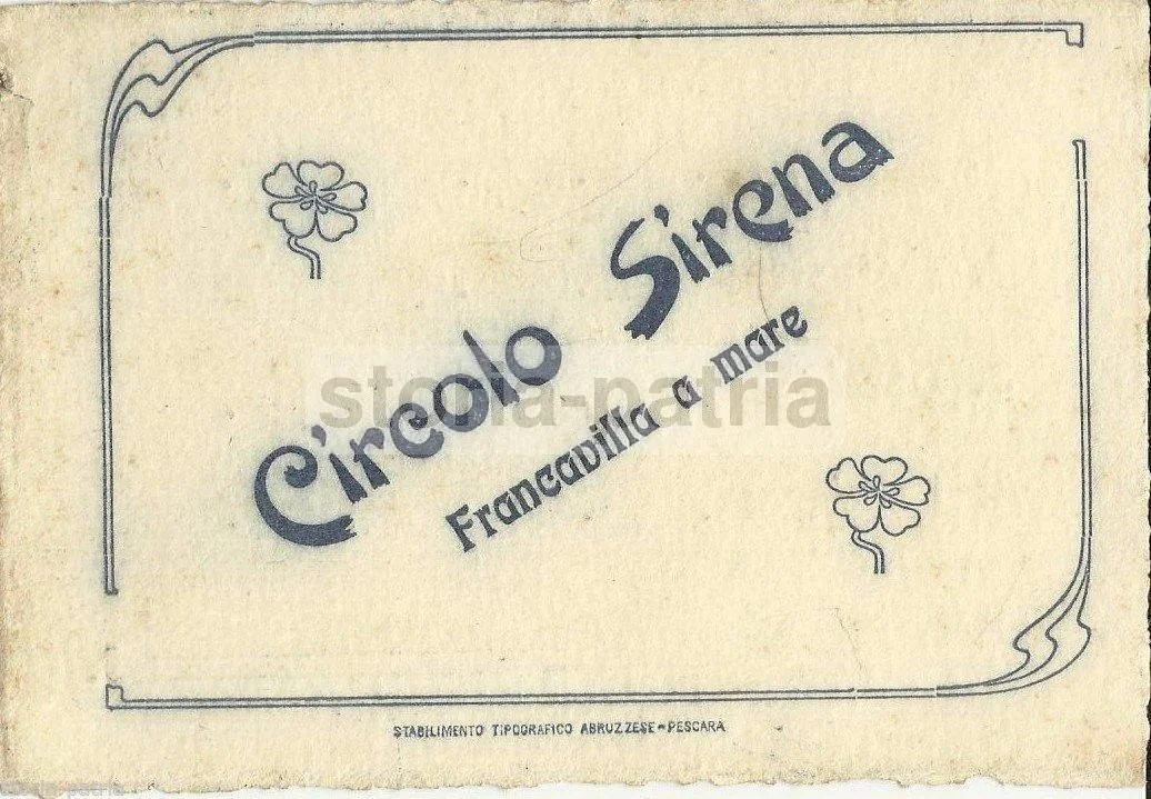Cartoncino Cotillon Circolo Sirena, Francavilla A Mare, 1908, Abruzzo, foto 2 di 5