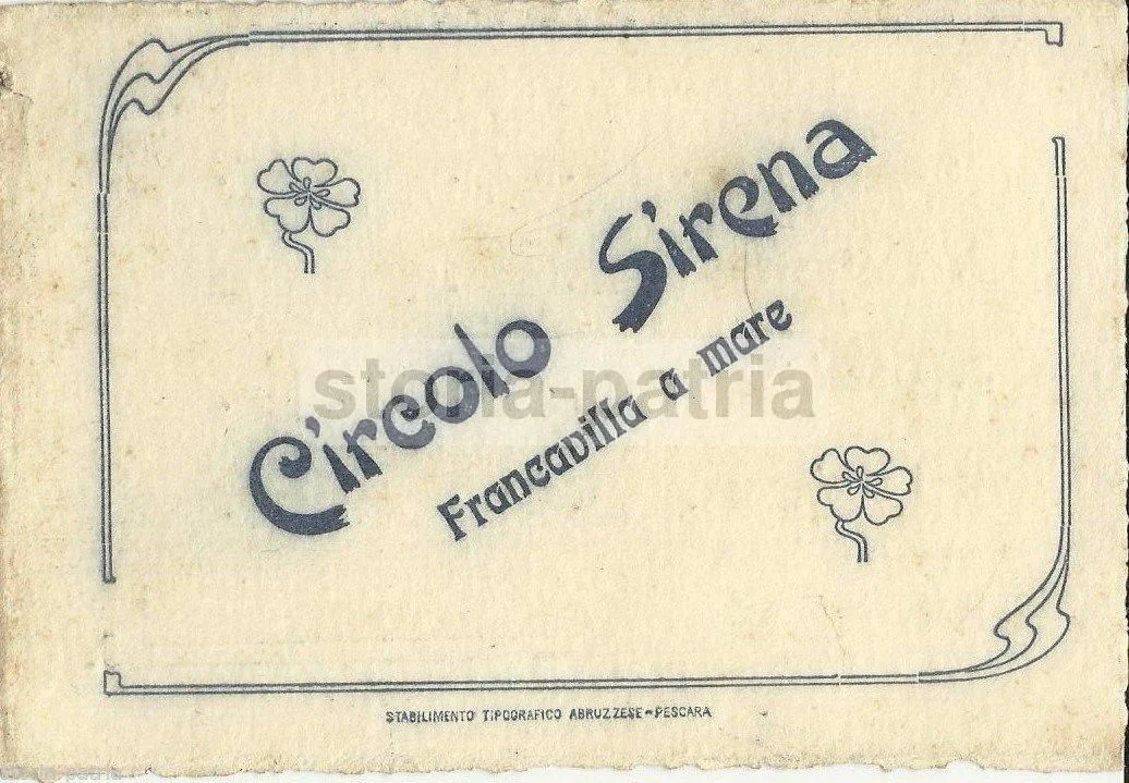 Cartoncino Cotillon Circolo Sirena, Francavilla A Mare, 1908, Abruzzo, foto 5 di 5