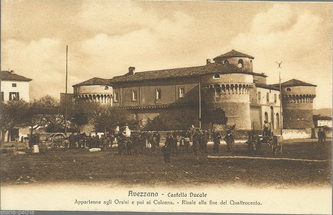 Abruzzo, Avezzano, Antico Castello, Orsini, Colonna, Animata Folklorica Veduta Antica immagine 1