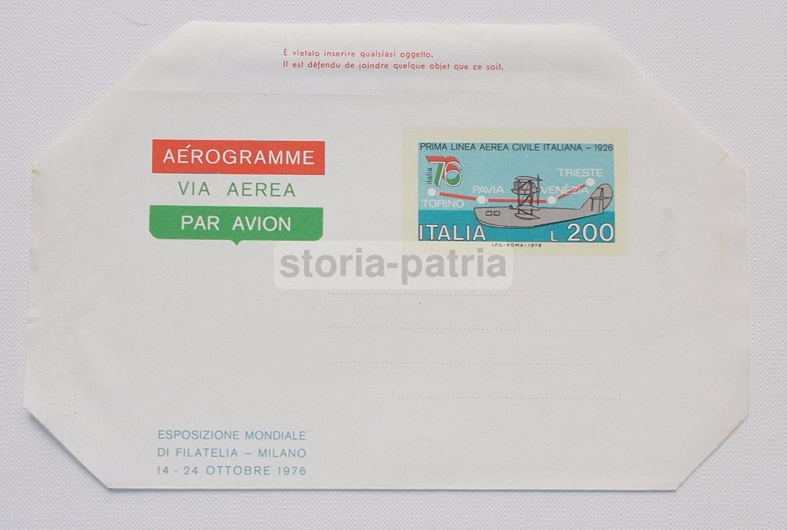 Aeronautica, Aviazione Civile Italiana, Aerogramma Commemorativo, Trieste Torino immagine 1