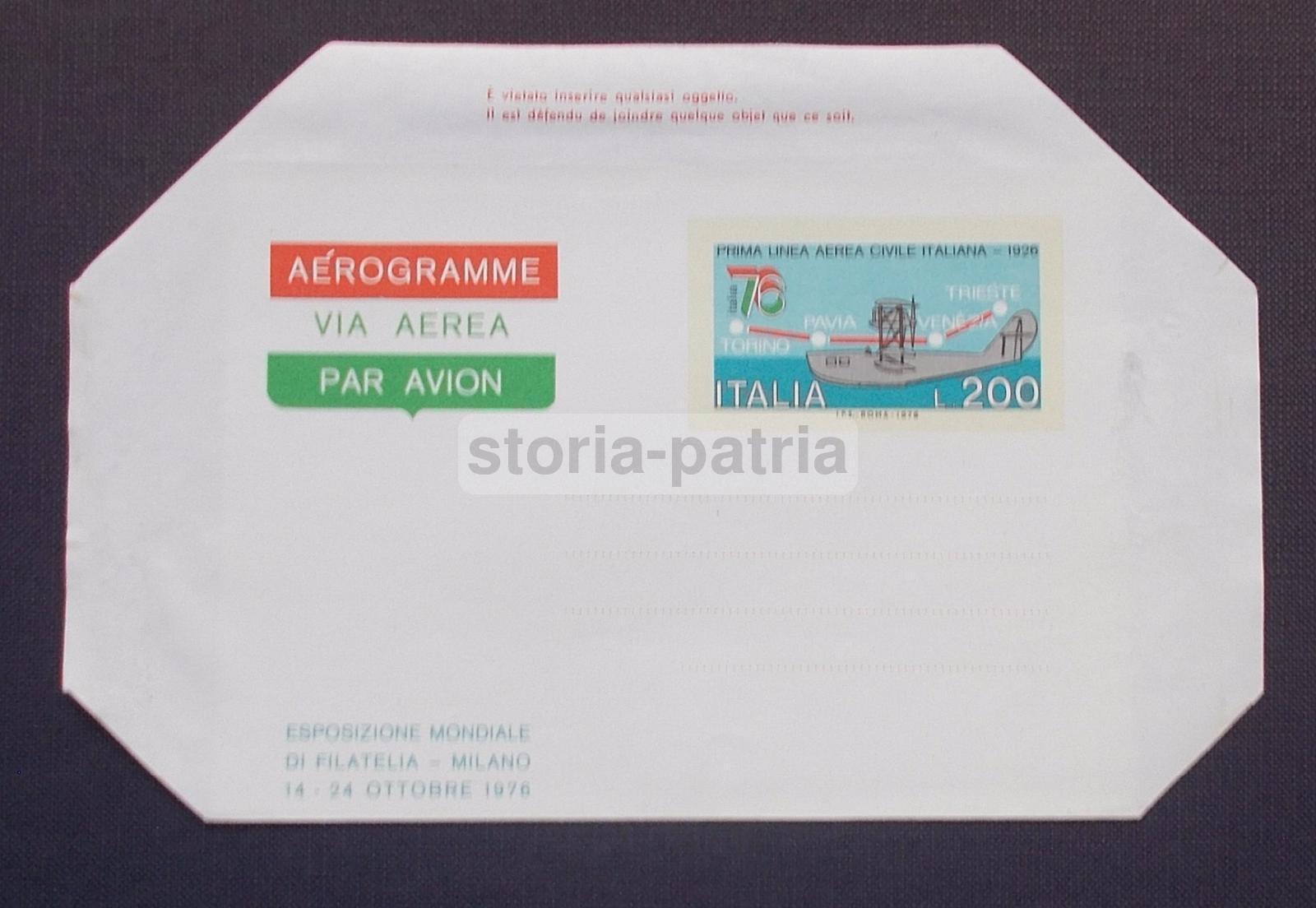 Aeronautica, Aviazione Civile Italiana, Aerogramma Commemorativo, Trieste Torino immagine 2
