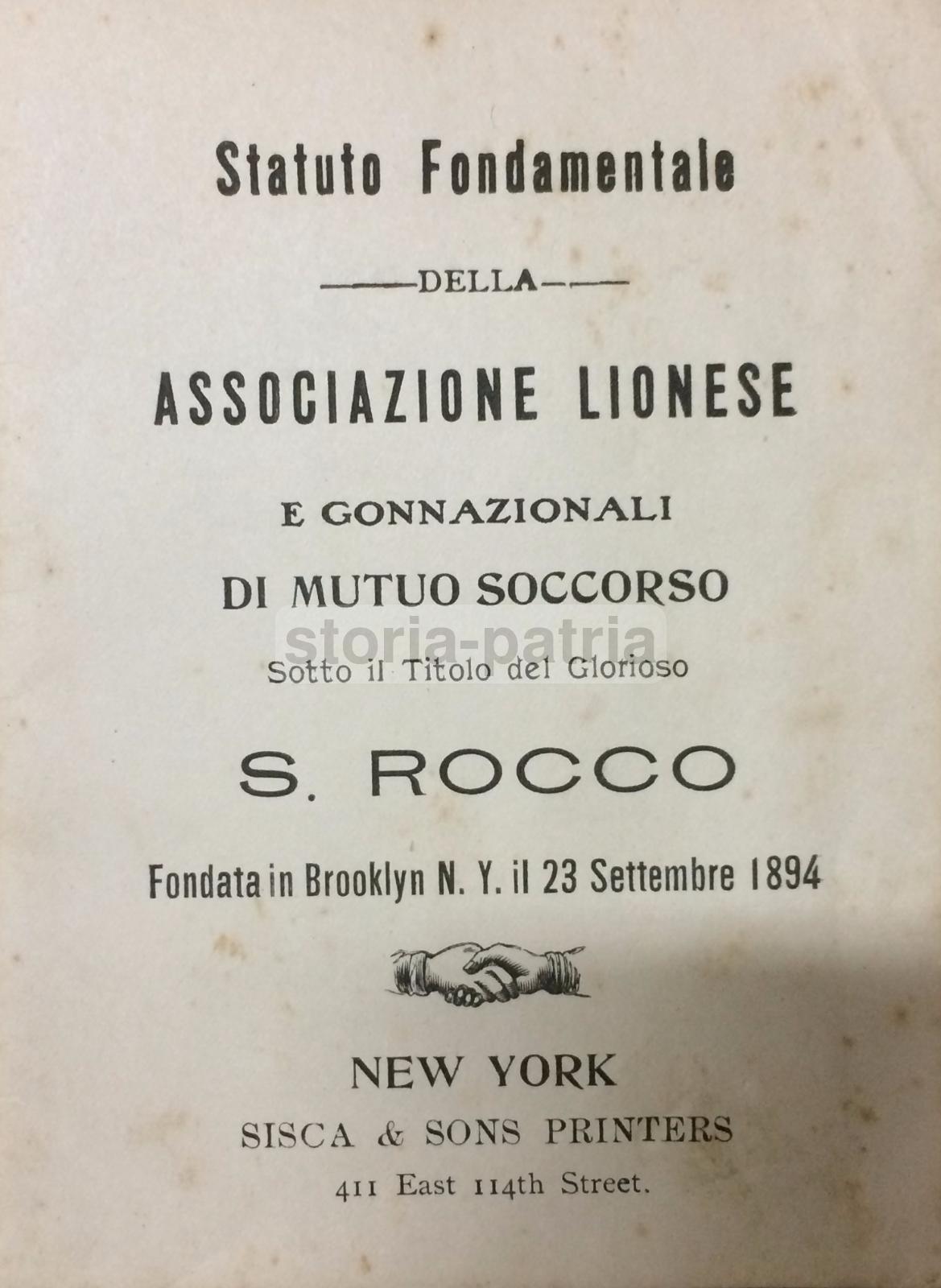 America, New York, Brooklyn, Emigrazione, Mutuo Soccorso, San Rocco, Rara Edizione immagine 3