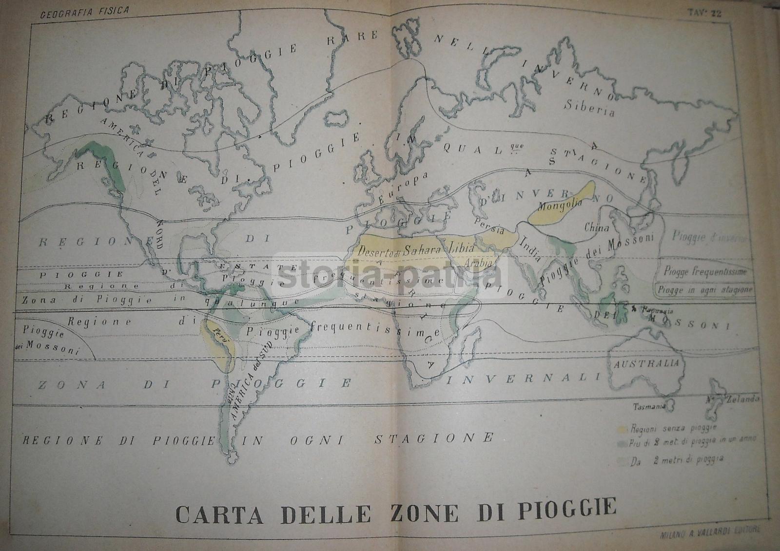 Antica Cartografia, Meteorologia, Pioggia, Stagioni, Americhe, Europa, Asia, Oceania immagine 2