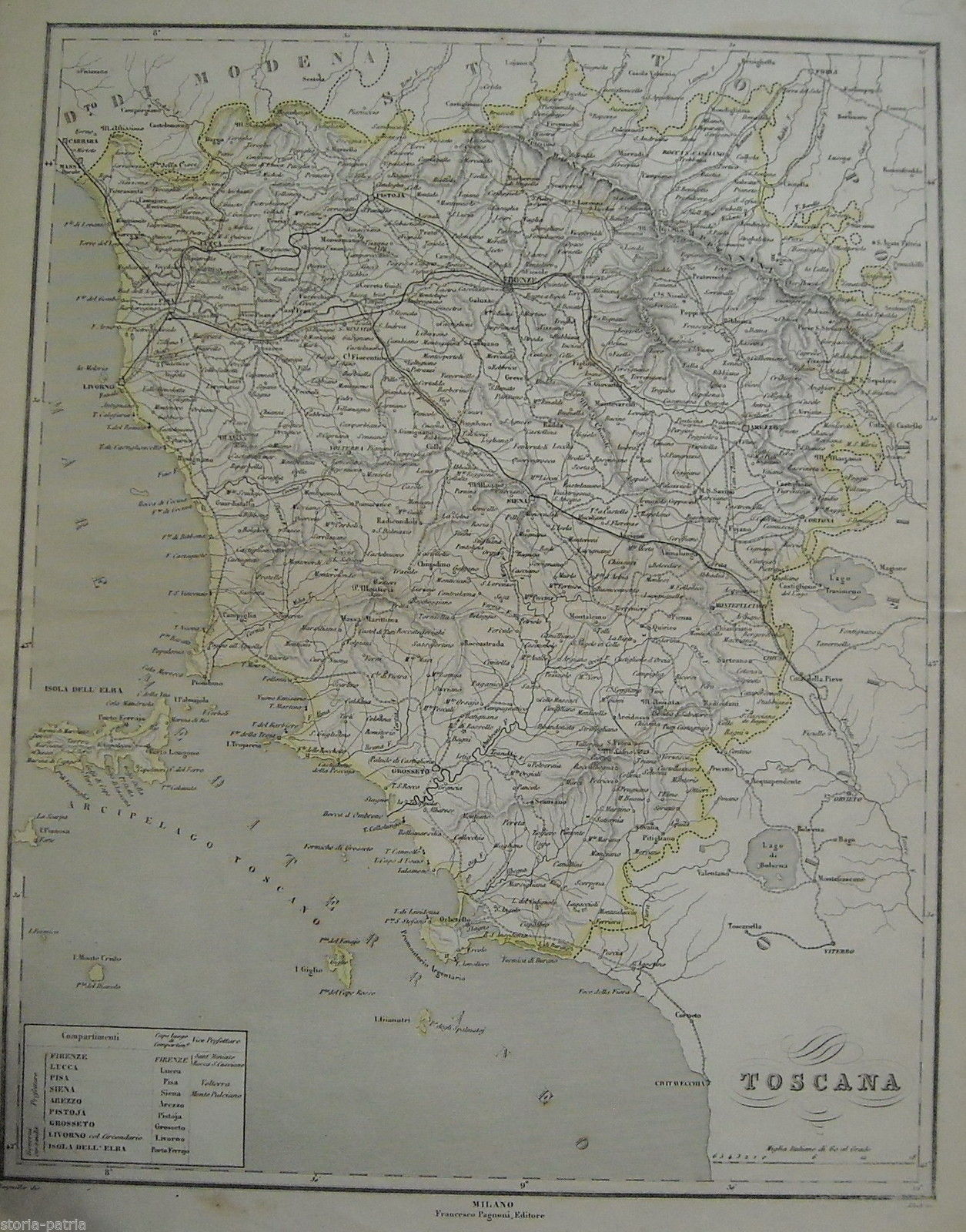 Antica Cartografia, Toscana, Isola Delba, Argentario, Orbetello, Grosseto, Livorno immagine 5
