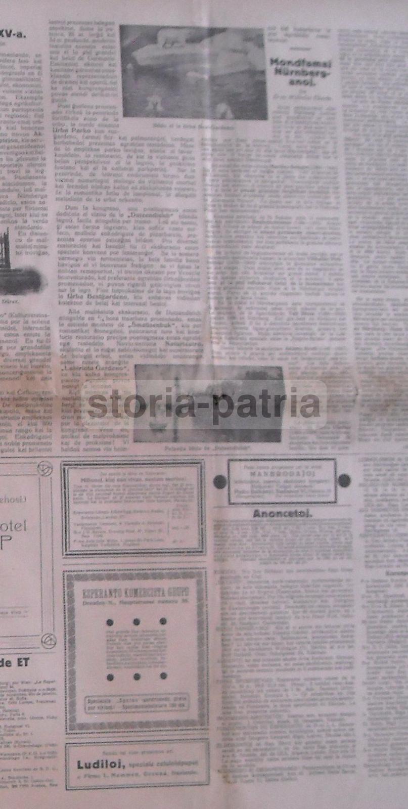 Antico Giornale, 1922, Esperanto Triumfonta, Nurberg, Araldica, Illustrato, Pubblicita immagine 4