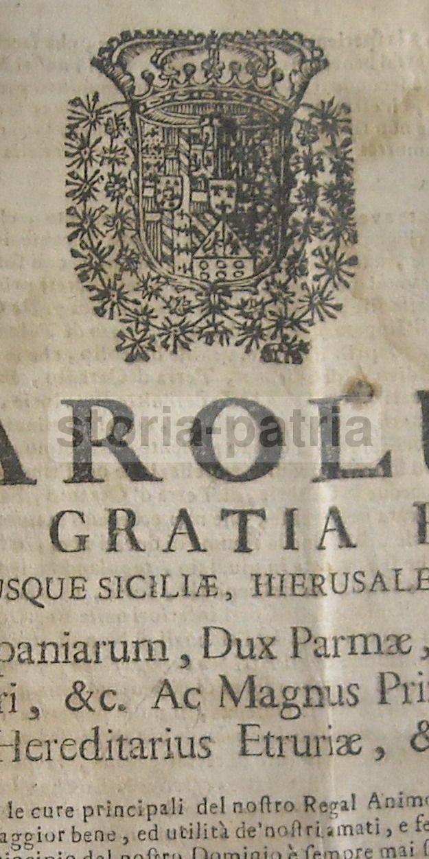 Araldica, Borboni, Giuridica, Giustizia, Tribunali, Napoli, Snellimento Processi, 1738 immagine 2