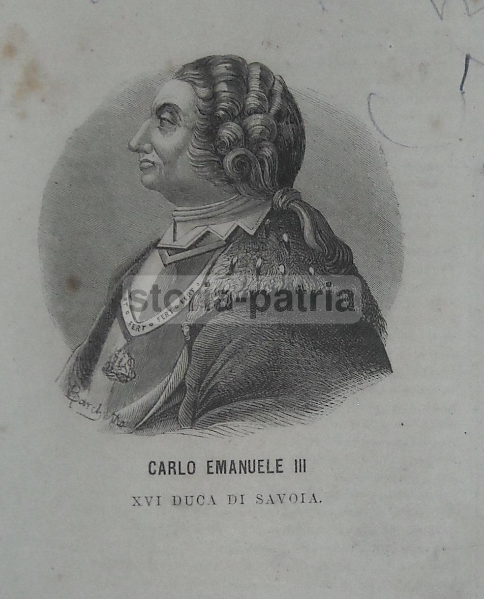 Araldica, Casata Savoia, Antico Ritratto, Carlo Emanuele Terzo, Artista Barchetta immagine 2