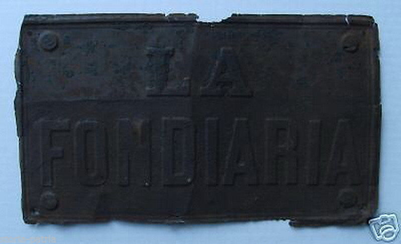 Assicurazione, Fondiaria, Targa Pubblicitaria, Latta Da Collezione, Decorativa immagine 1