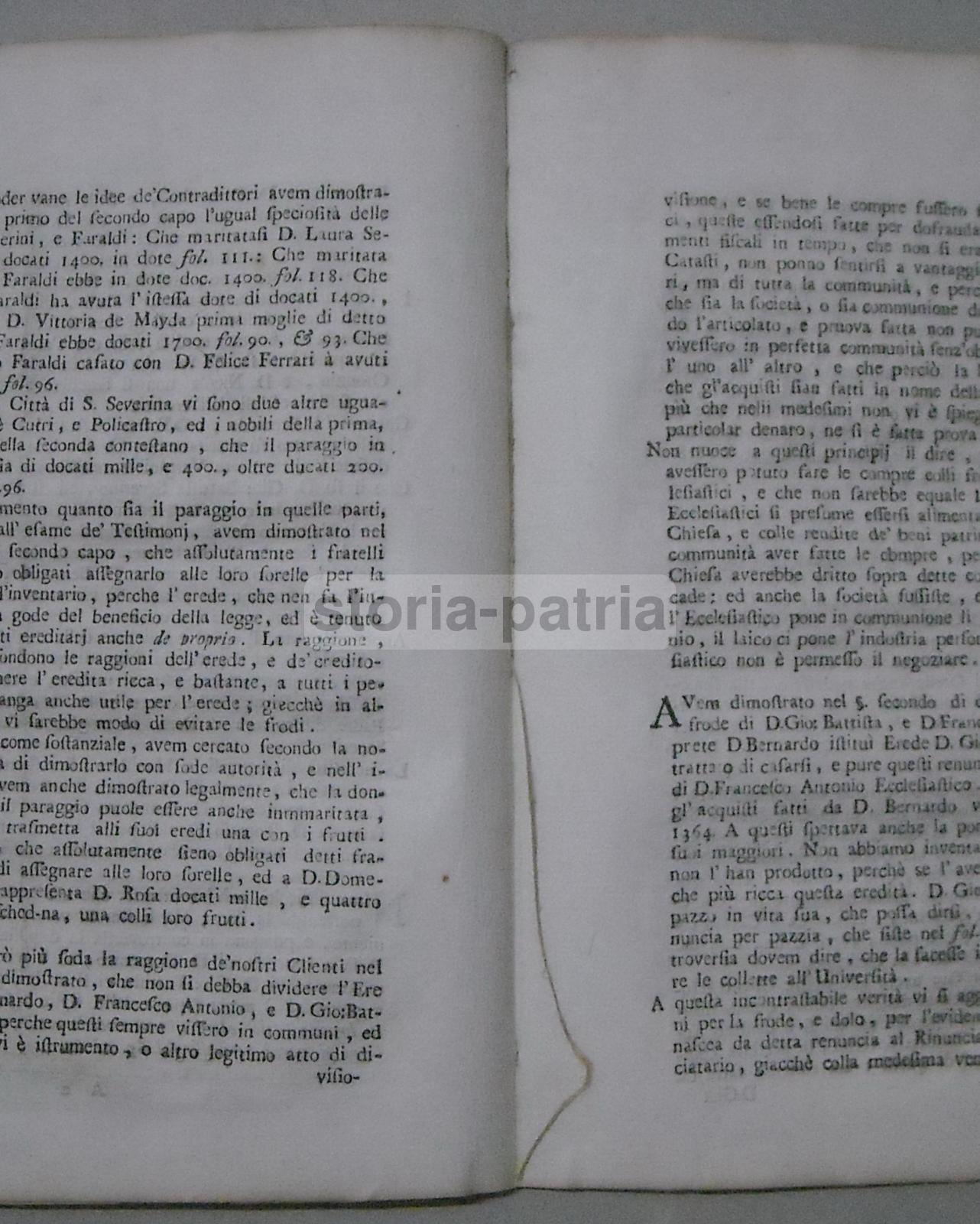 Calabria, Giuridica, Notariato, Severini, Faraldi, Leopardi, Rara Antica Allegazione immagine 3