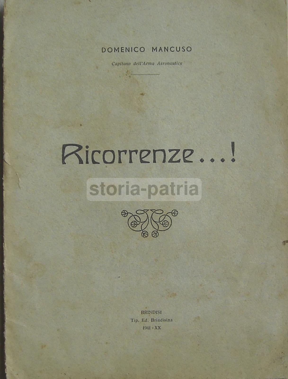 Calabria, Mancuso, Puglia, Brindisi, Composizione Poetica, Rara Edizione, 1941 immagine 1