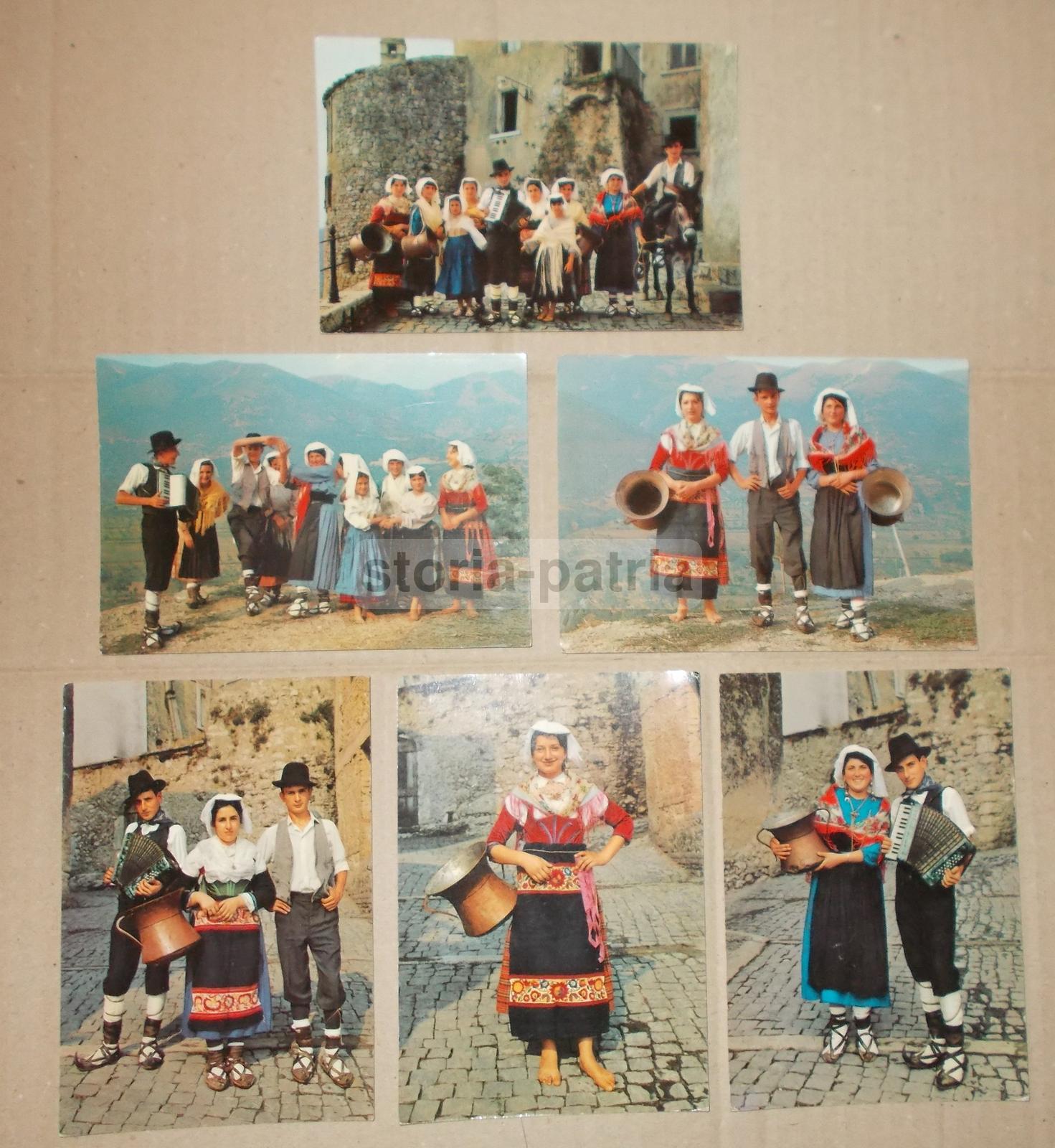 Costumi Popolari Ciociari, Folklore, Ciociaria, Acquaiole, Musica, Danza, 6 Cartoline immagine 1