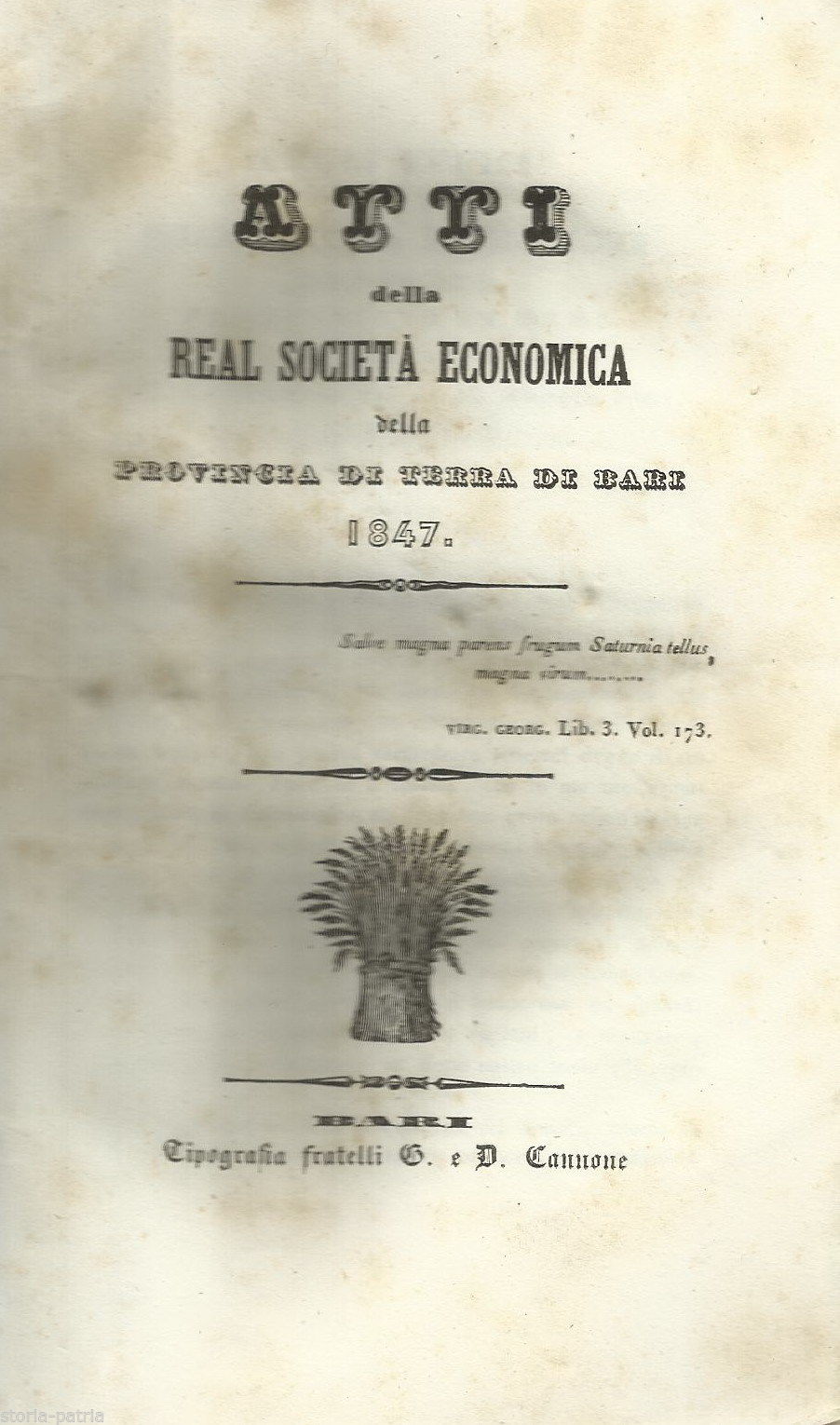 Economia, Agraria, Puglia, Bari, Societa Economica, Petroni, Murgia Barese, Winspeare immagine 1