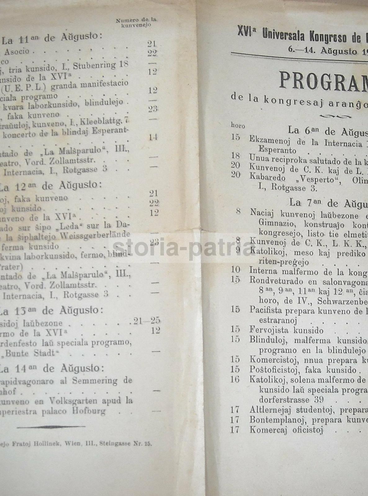 Esperanto, Congresso Di Vienna, 1924, Antica Edizione Illustrata, Guida E Programma immagine 15
