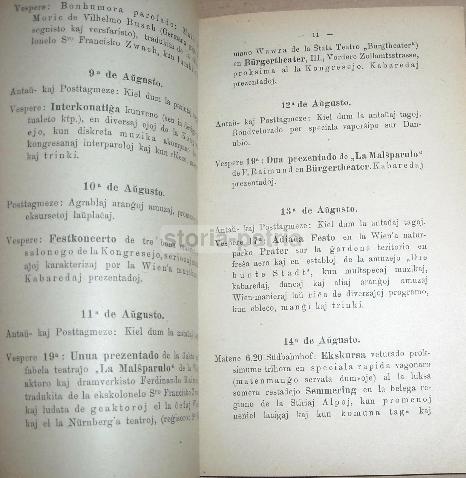 Esperanto, Congresso Di Vienna, 1924, Antica Edizione Illustrata, Guida E Programma immagine 19