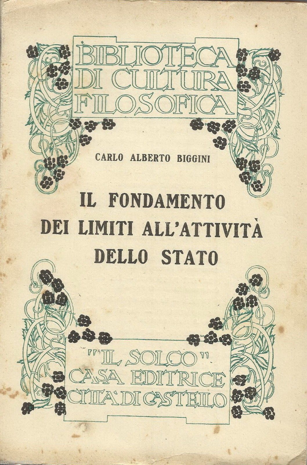 Filosofia, Politica, Giuridica, Attivita, Stato, Etica, Diritto Naturale, Biggini, 1929 immagine 1