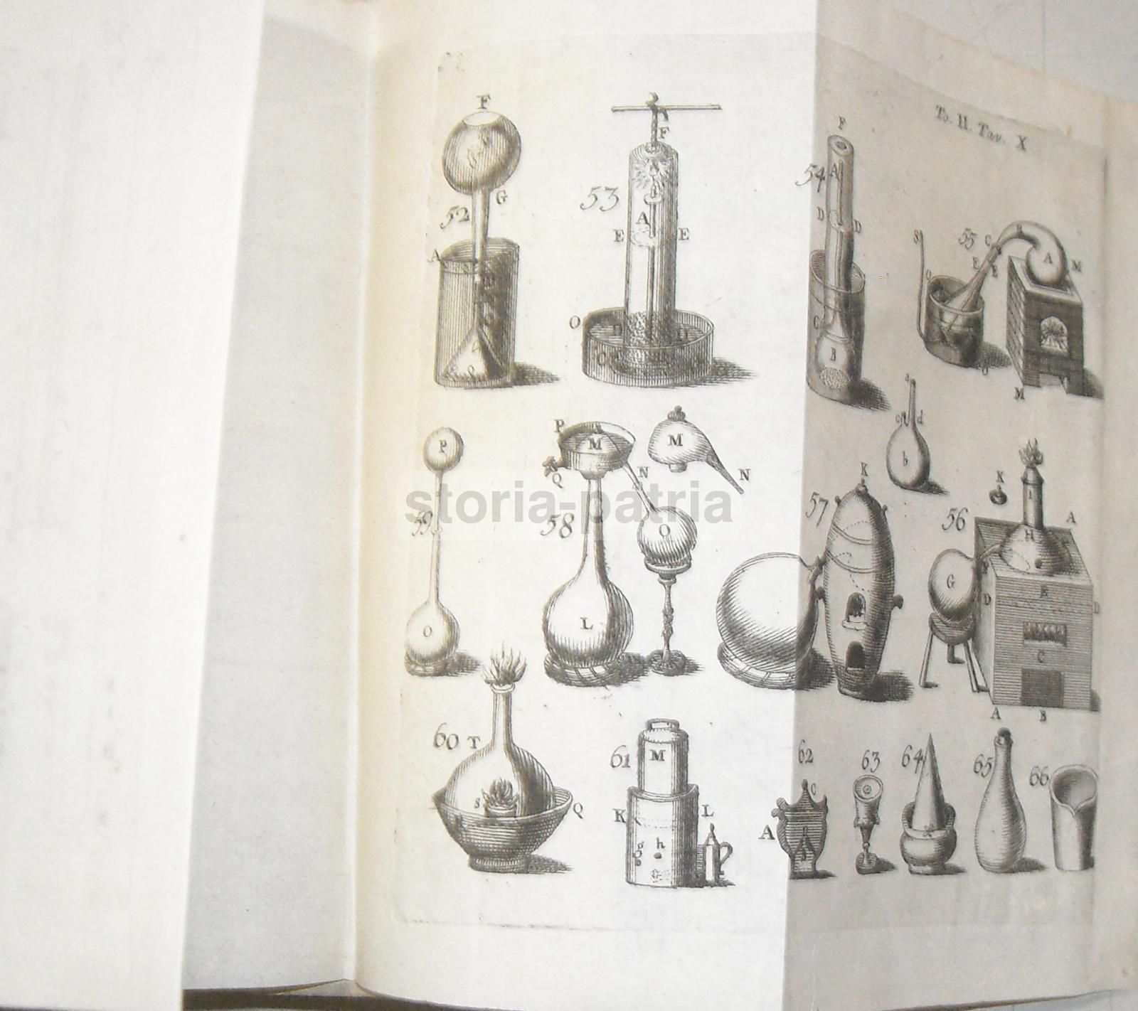 Fisica, Chimica, Aria, Acqua, Olio, Fuoco, Luce, Calore, Sale, Bella Antica Edizione, 1743 immagine 4