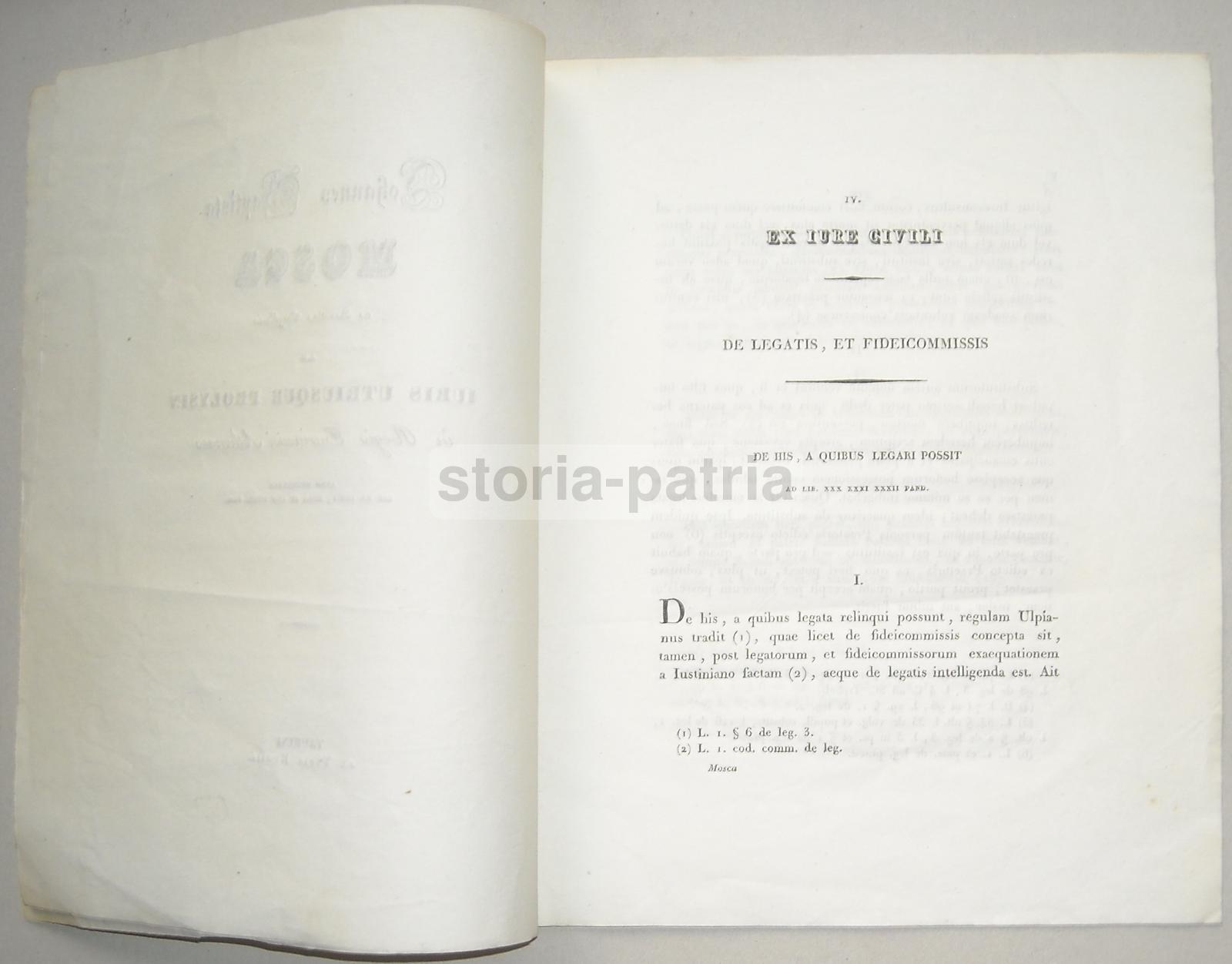Giovan Battista Mosca, Antica Edizione Giuridica, Ateneo Di Torino, 1829, Rarita immagine 2
