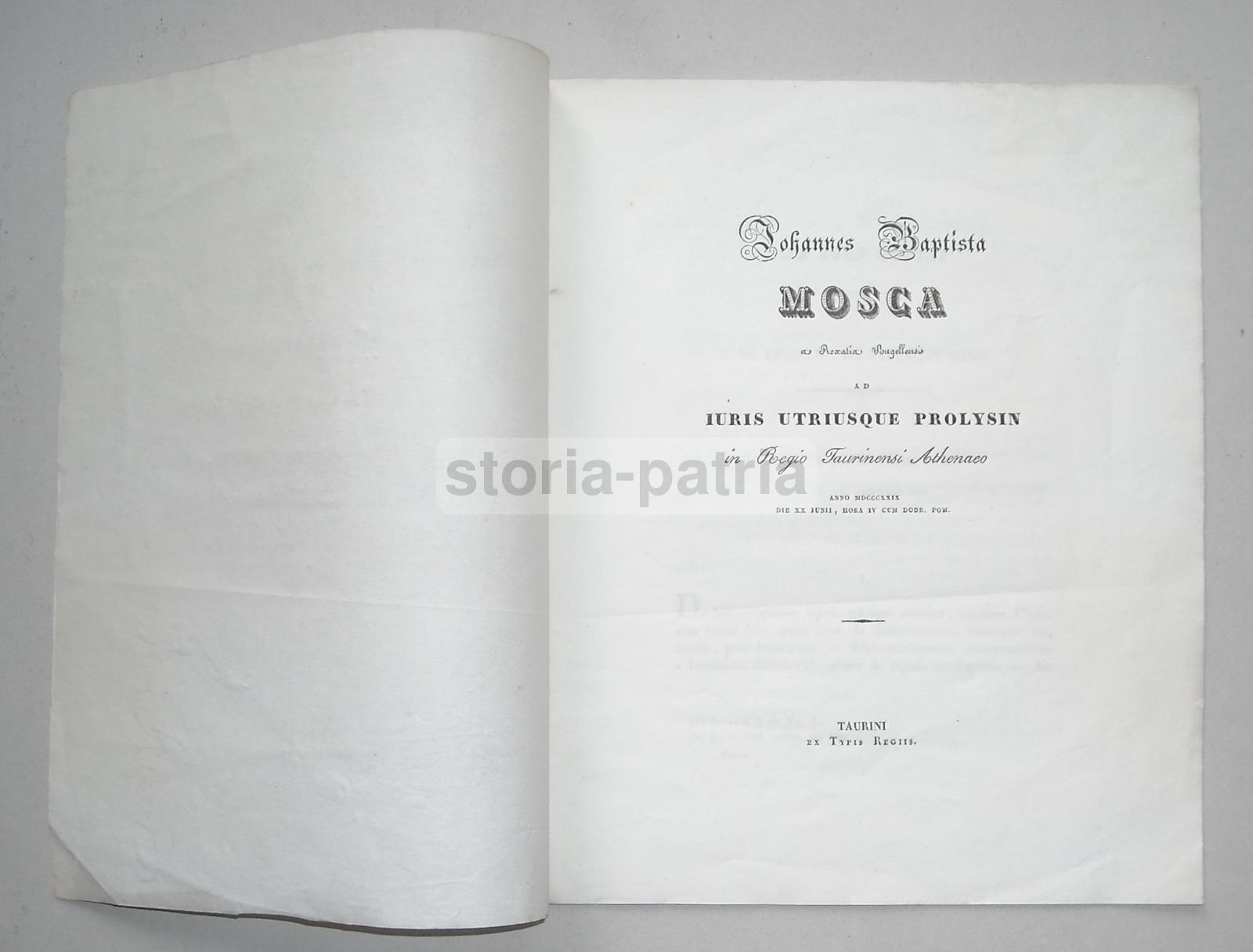 Giovan Battista Mosca, Antica Edizione Giuridica, Ateneo Di Torino, 1829, Rarita immagine 5