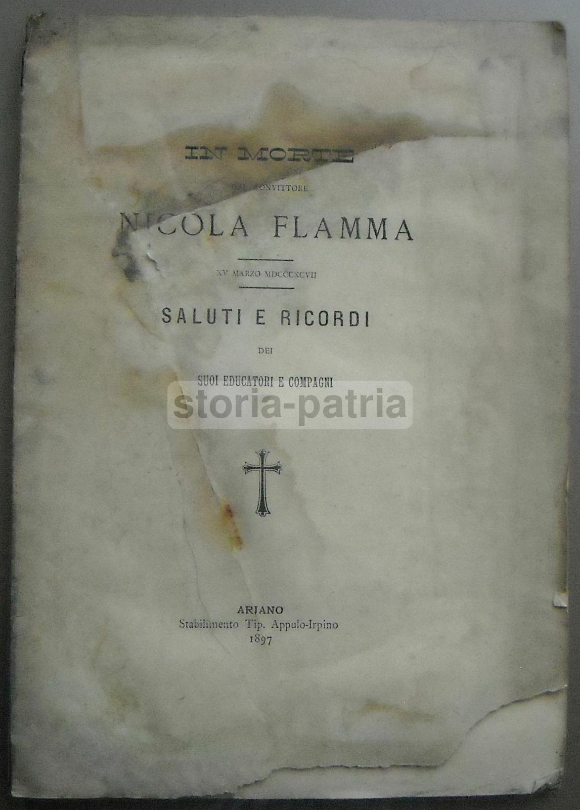 Irpinia, Frigento, Flamma, Antico Necrologio, Convitto Parzanese, Maffia, Sarni, Ciani immagine 2