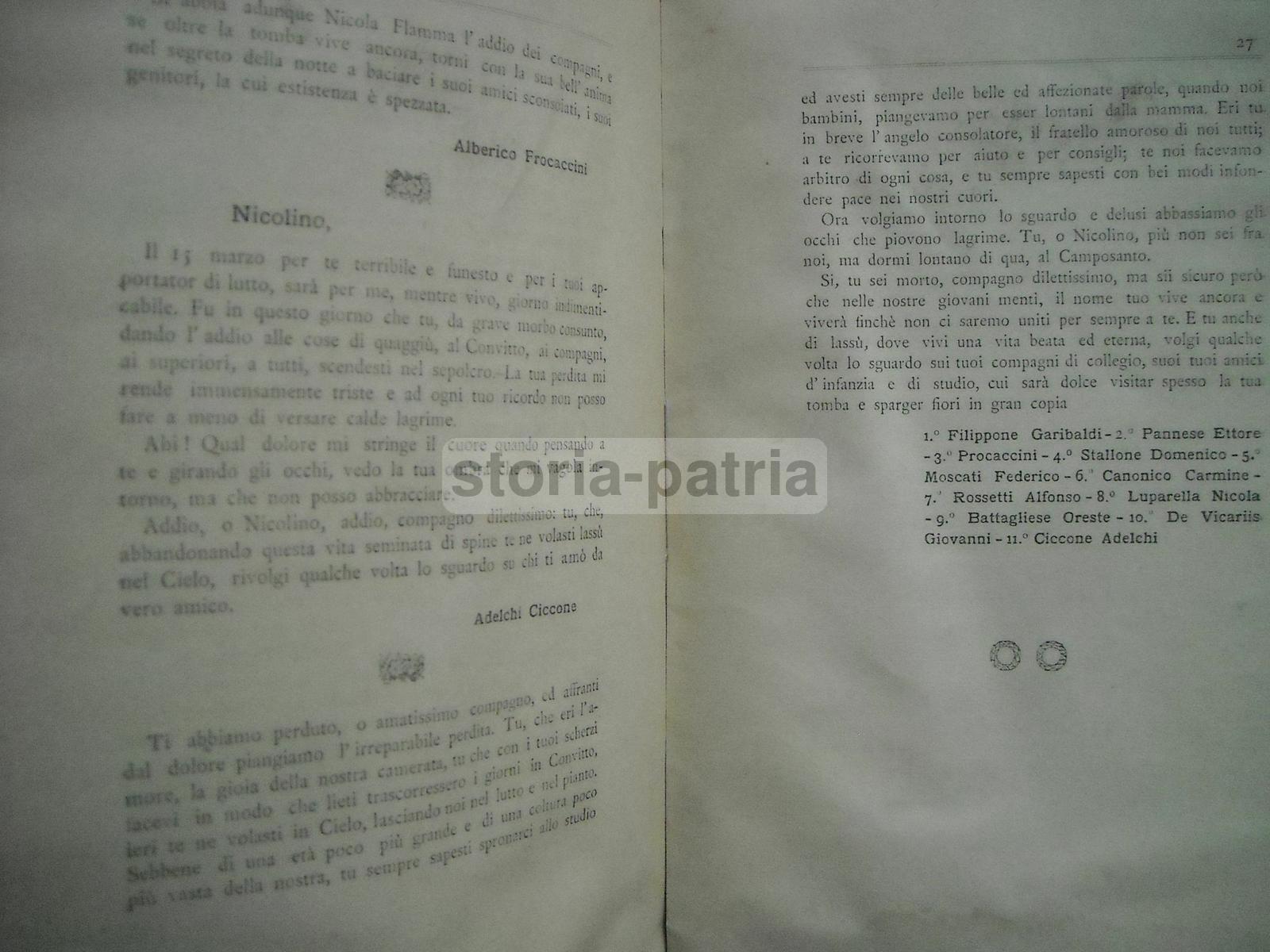 Irpinia, Frigento, Flamma, Antico Necrologio, Convitto Parzanese, Maffia, Sarni, Ciani immagine 5