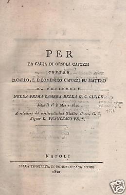 Irpinia, Giuridica, Genealogia, Antica Allegazione, Eredita, Petrilli, Capozzi, 1820 immagine 1