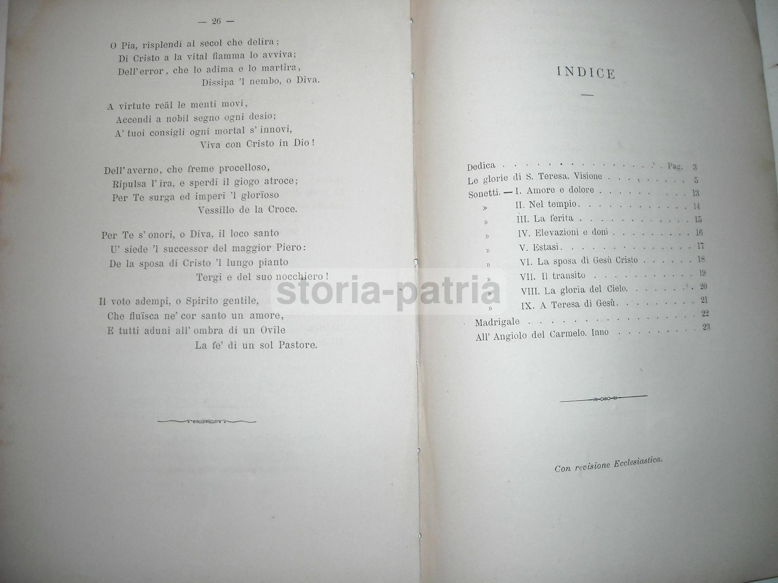 Liguria, Savona, Noberasco, S Teresa, Teresiani, Gioanni Nepomuceno, Estasi, Sonetti immagine 1