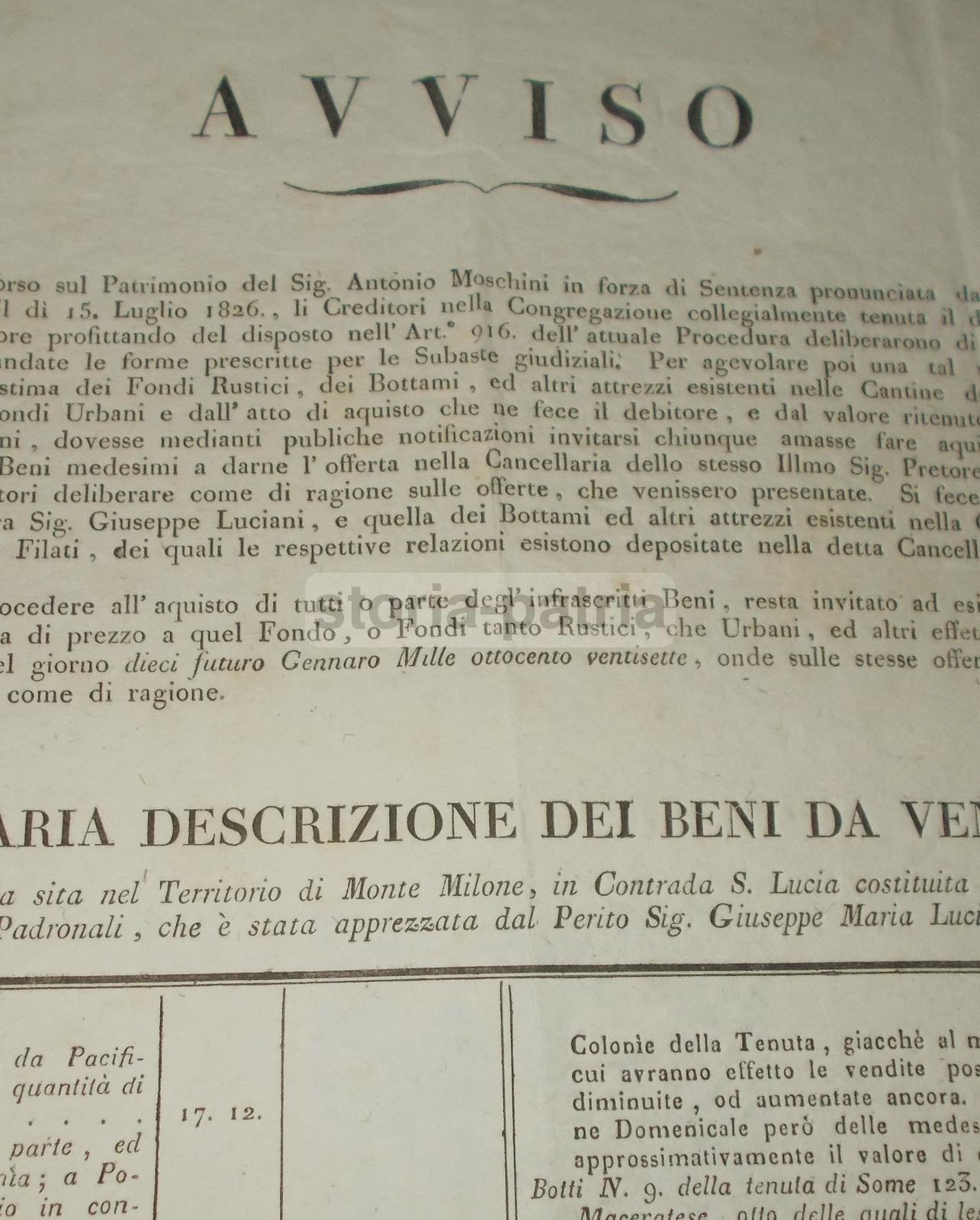 Macerata, Montemilone, Geometra Luciani, Vendita Moschini, Tartufari, Ramaccioni, 1826 immagine 4