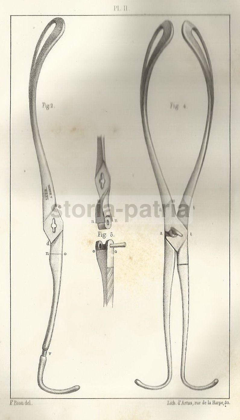 Medicina, Ginecologia, Ostetricia, Strumenti, Forcipe Tarsitani, Duca Serracapriola immagine 1