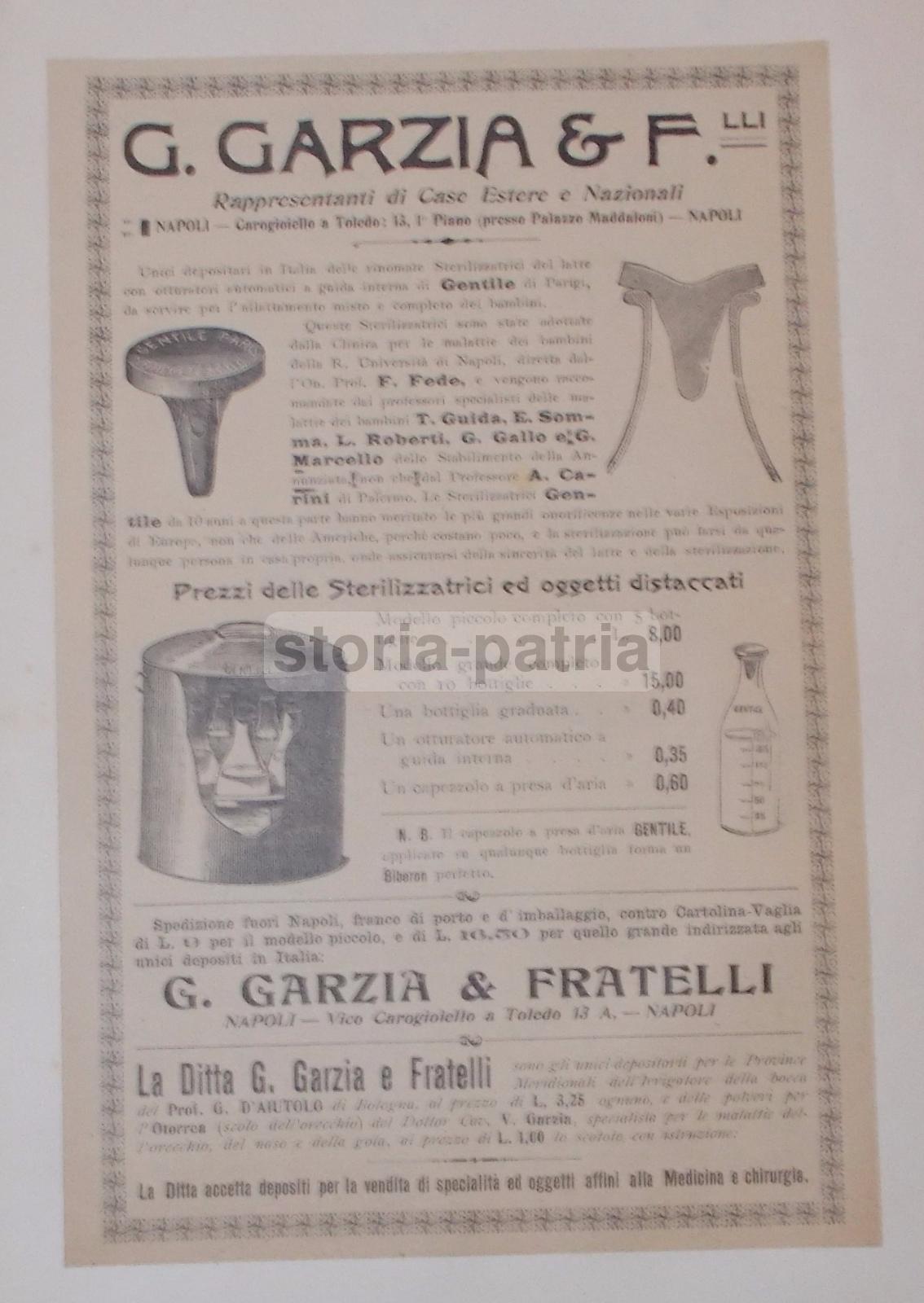 Medicina, Igiene, Alimentazione, Sterilizzazione Del Latte, Ditta Garzia, Napoli, 900 immagine 1