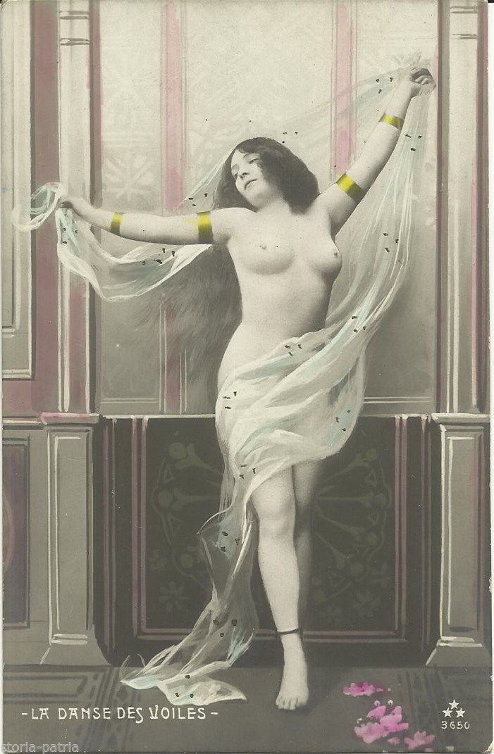 Musica, Danza, Balletto, La Danza Dei Veli, Sensuale Veduta d'Epoca, Fotocartolina immagine 1
