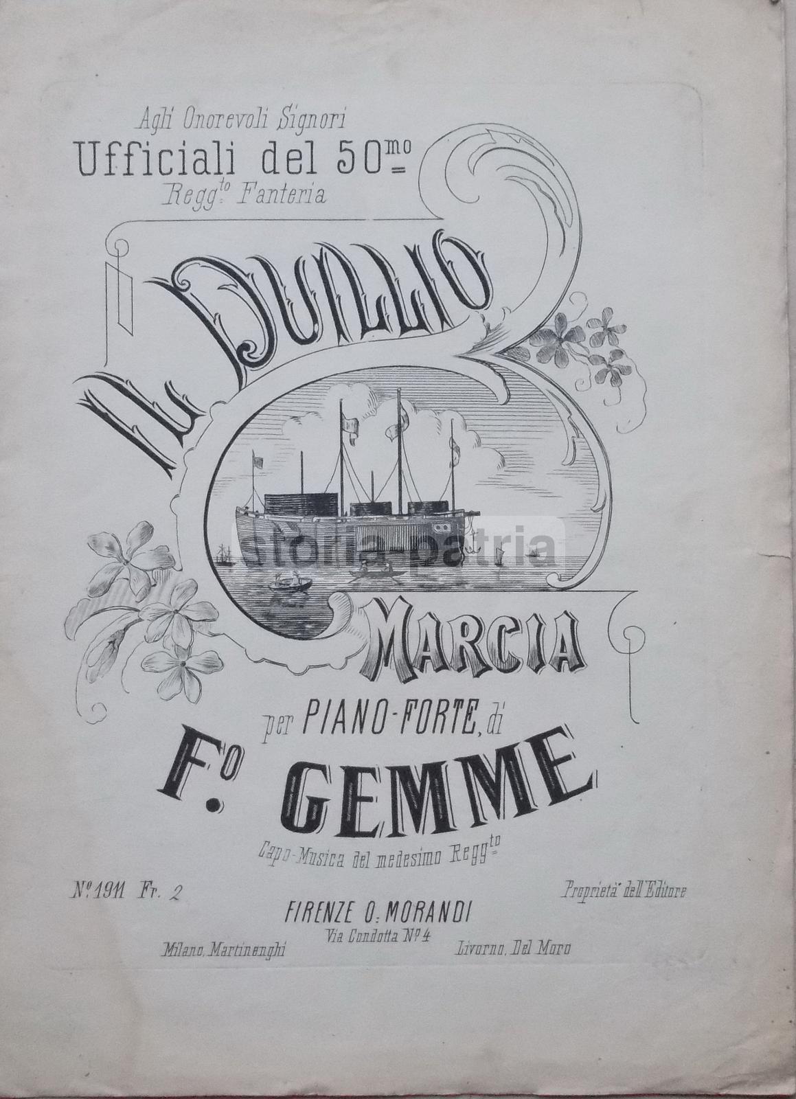 Musica, Militaria, 50 Fanteria, Navigazione, Marina Militare, Nave Duilio, Morandi immagine 1