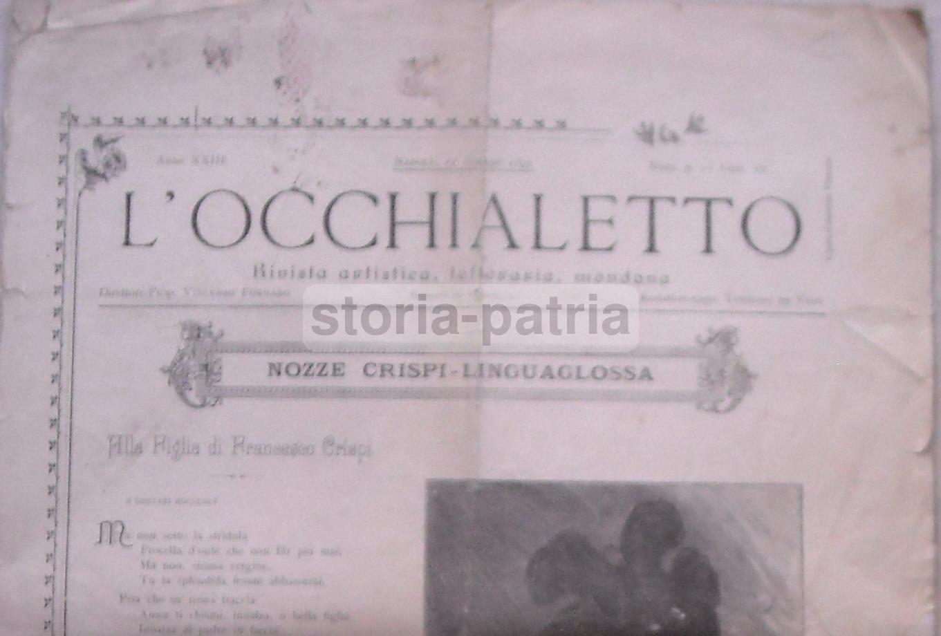 Napoli, Araldica, Politica, Nobilta, Nozze Crispi Linguaglossa, Carducci, Musica, 1895 immagine 1