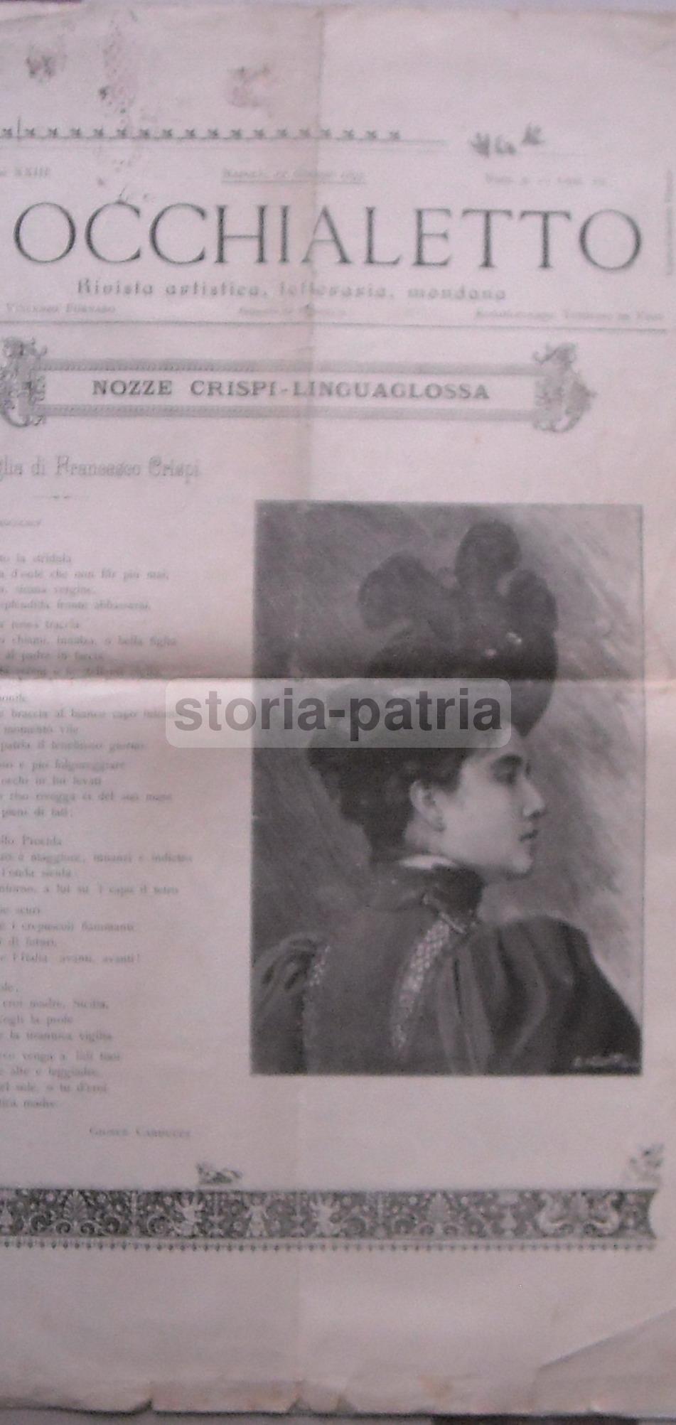 Napoli, Araldica, Politica, Nobilta, Nozze Crispi Linguaglossa, Carducci, Musica, 1895 immagine 2