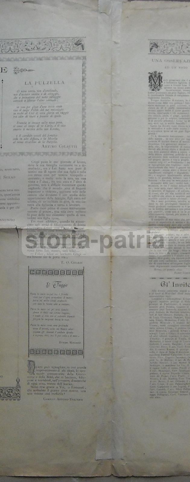 Napoli, Araldica, Politica, Nobilta, Nozze Crispi Linguaglossa, Carducci, Musica, 1895 immagine 4