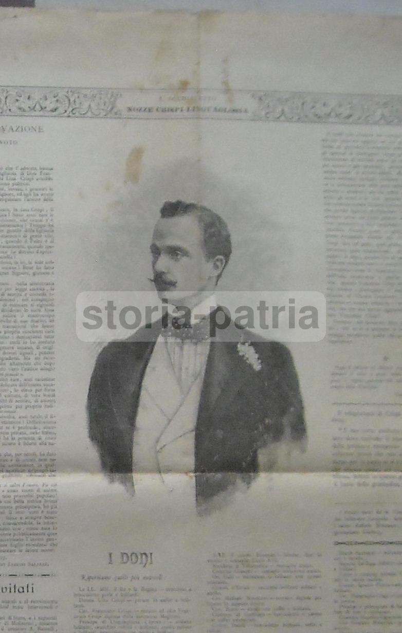 Napoli, Araldica, Politica, Nobilta, Nozze Crispi Linguaglossa, Carducci, Musica, 1895 immagine 5