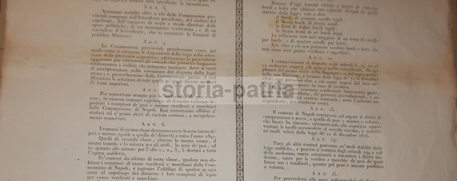 Napoli, Caserta, Borboni, Re Ferdinando, Economia, Pesi E Misure, Barili, Bilance, 1841 immagine 3