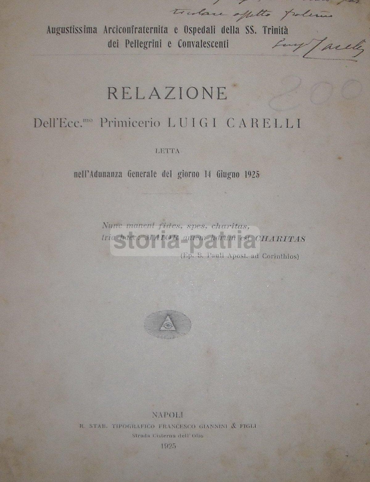 Napoli, Medicina, Ospedali, Ss Trinita E Pellegrini, Carelli, Nobilta Napoletana immagine 5