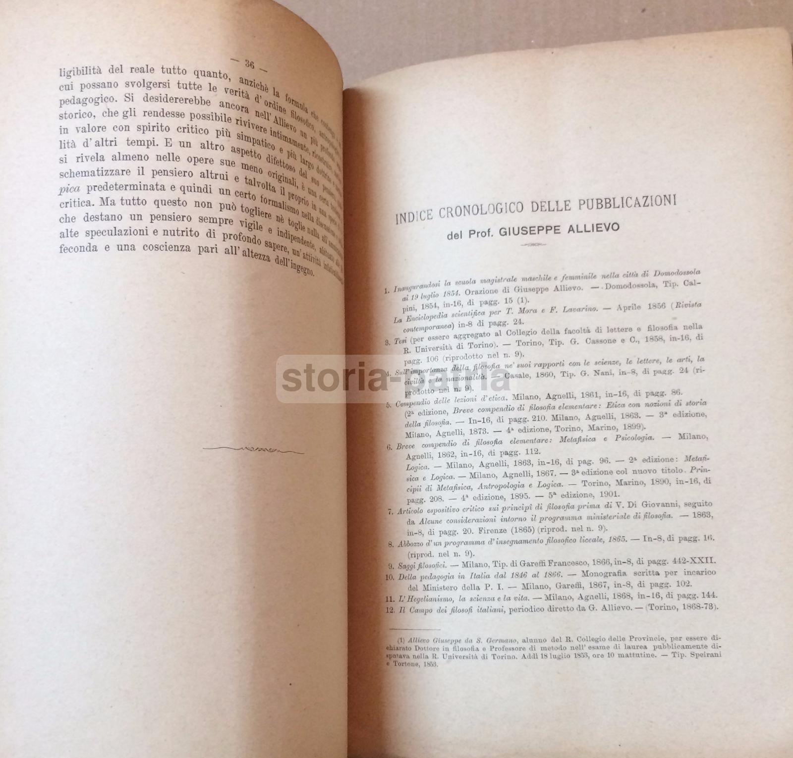 Pedagogia, Filosofia, Idealismo, Giuseppe Allievo, Calo, Antica Edizione, Prato 1910 immagine 2