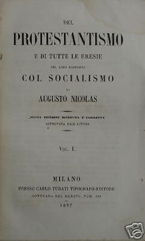 Protestantesimo, Eresie, Socialismo, Rara Edizione 800 immagine 1
