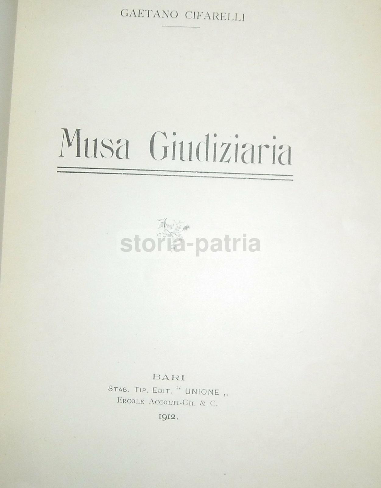 Puglia, Bari, Giuridica, Poesia, Interessante Antica Edizione, Cifarelli, Cerri, 1912 immagine 7