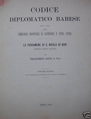 Puglia, Bari, Storia Locale, S Nicola, Raro Illustrato immagine 1