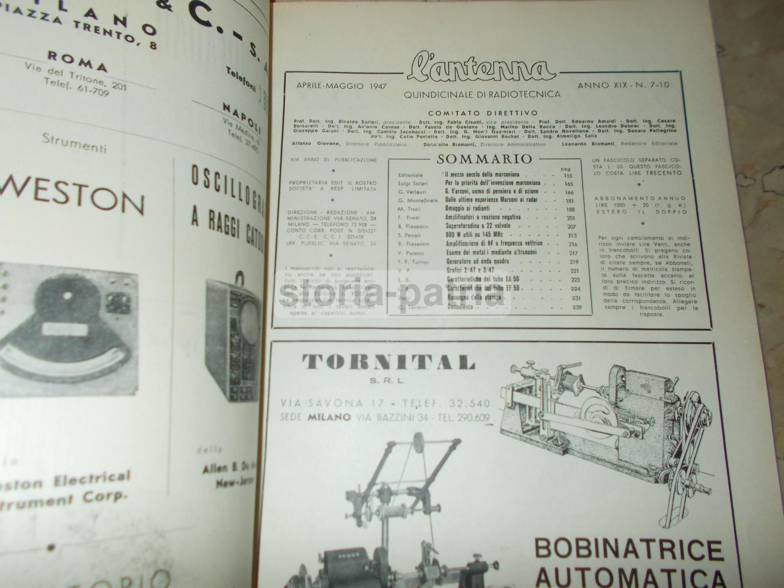 Radio, Radiofonia, Cinquantenario Marconi, Radiotecnica, Valvole, Ultrasuoni, Antenna immagine 1