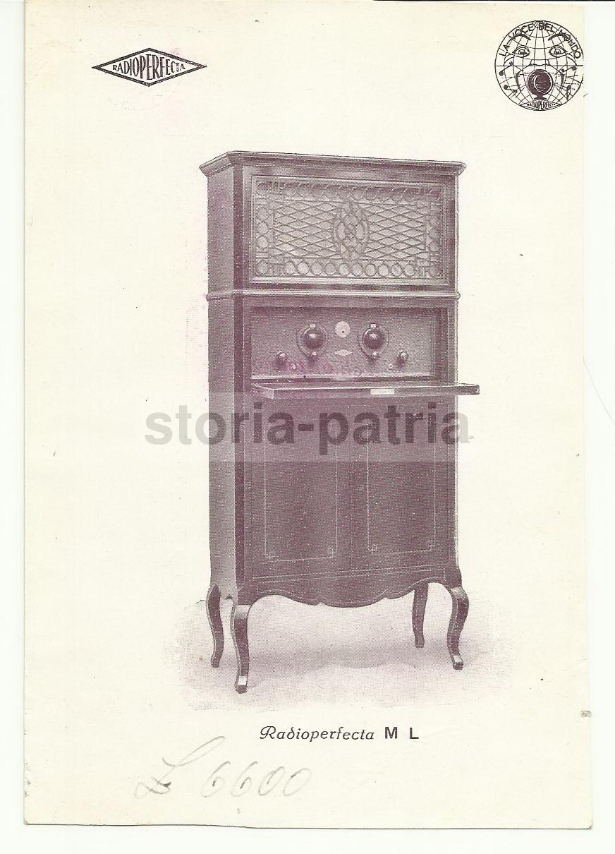 Radiofonia, Radiotecnica, Antico Apparecchio Radiofonico, Radioperfecta, Pubblicita immagine 2