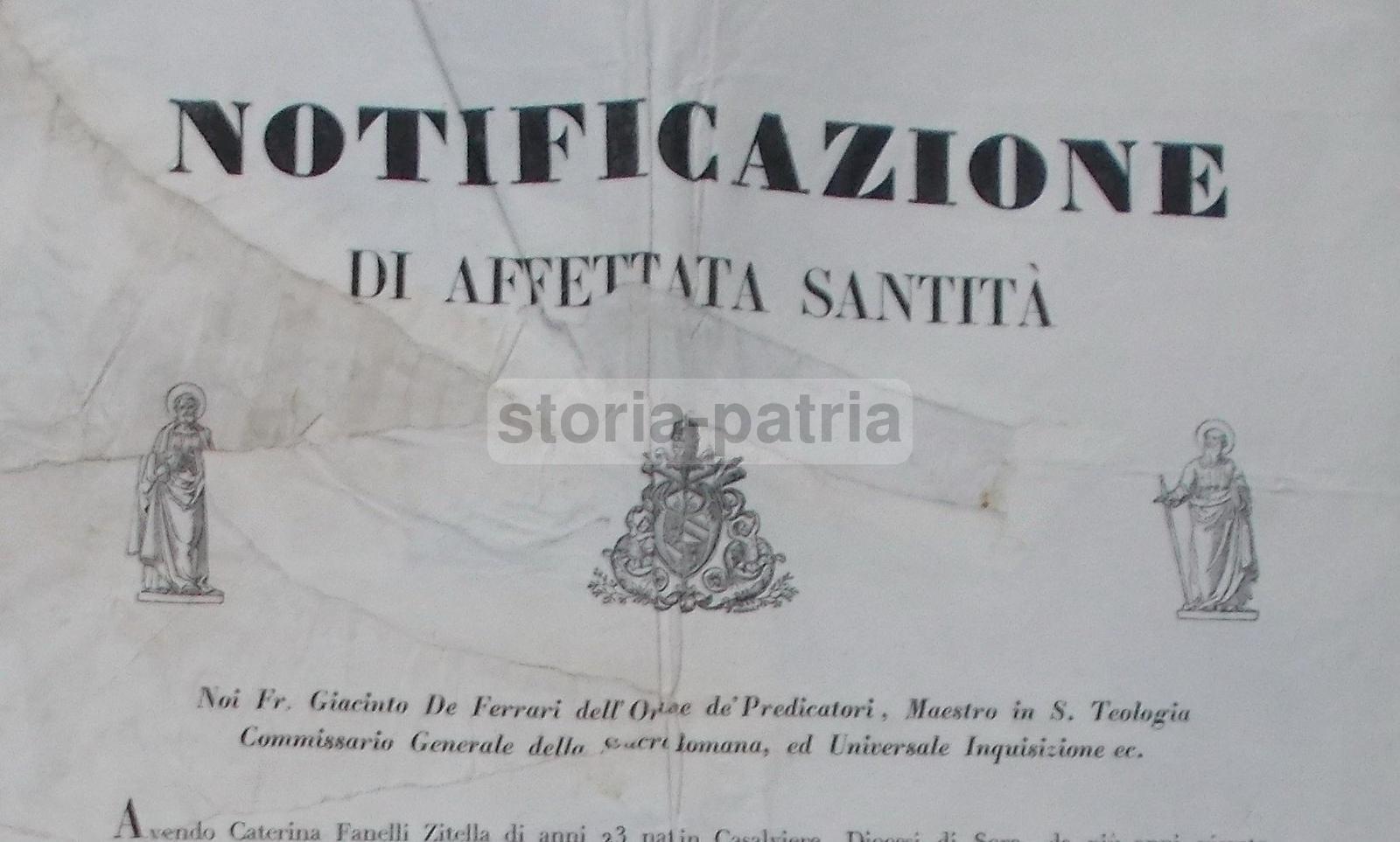 Santa Inquisizione, Decreto Di Condanna, Presunta Santita, Sora, Sezze, Casalviere immagine 1