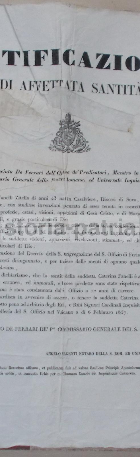 Santa Inquisizione, Decreto Di Condanna, Presunta Santita, Sora, Sezze, Casalviere immagine 2